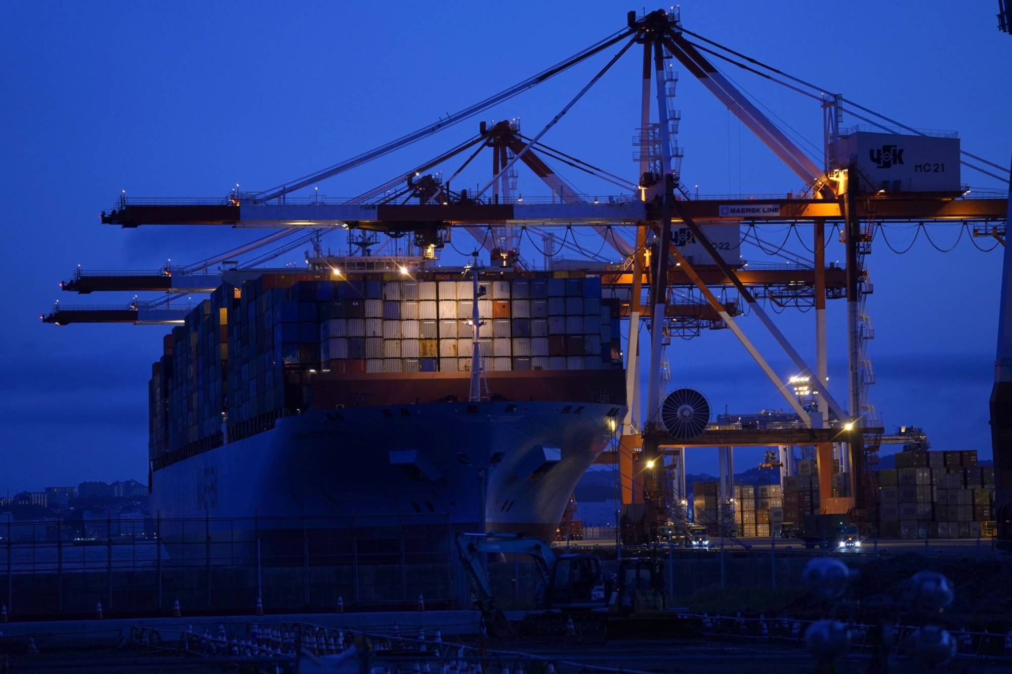 Shipping Activities at Yokohama Port As Japans Export Slump Drags On